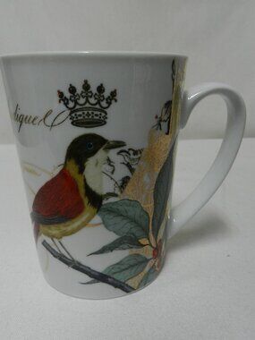 PPD Barnes & Noble Bird Butterfly w/ Crown mug cup dish micro safe 12 oz ceramic